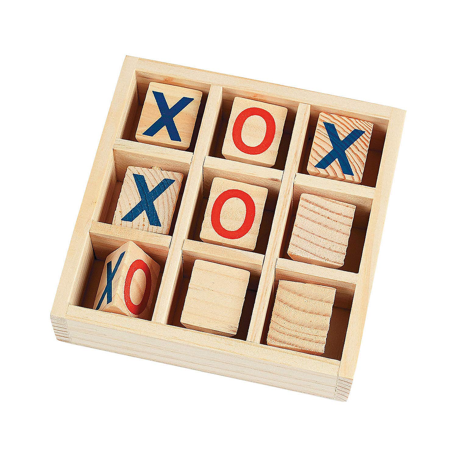 Wooden Tic Tac Toe Board Game - Strategy Game for Kids - Toy for Road Trips and Indoor Play