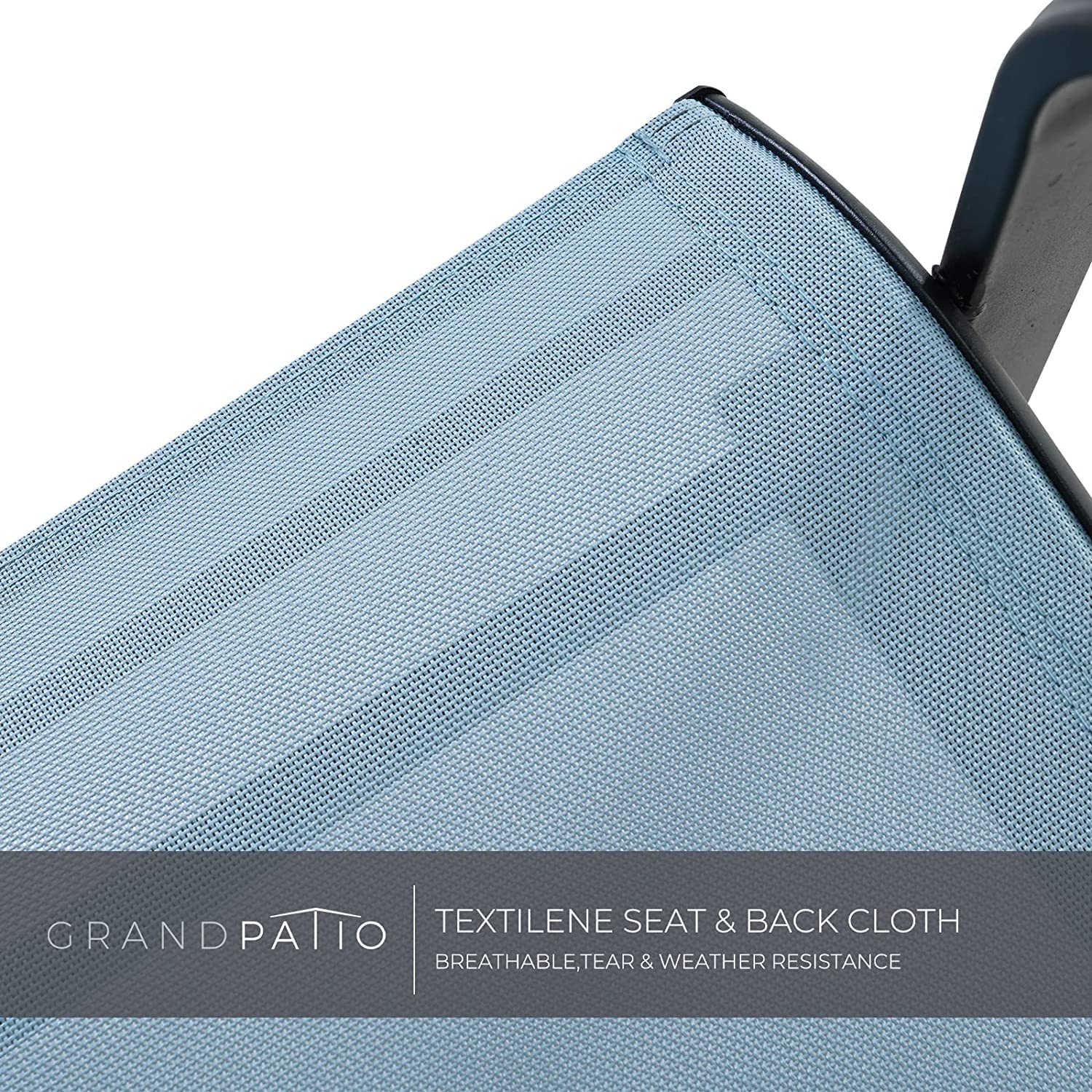 Grand patio Textilene Mecedora, Mecedor de Patio, Resistente a la Intemperie, Ligero, Sillón Relax para Interior, Exterior(Azul, 3PC)