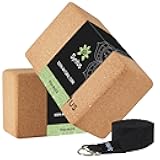 Syntus Yoga Block and Yoga Strap Set, 2 Soft Non-Slip Yoga Blocks 9×6×4 inches, 8FT Metal D-Ring Strap for Yoga, General Fitness, Pilates, Stretching and Toning
