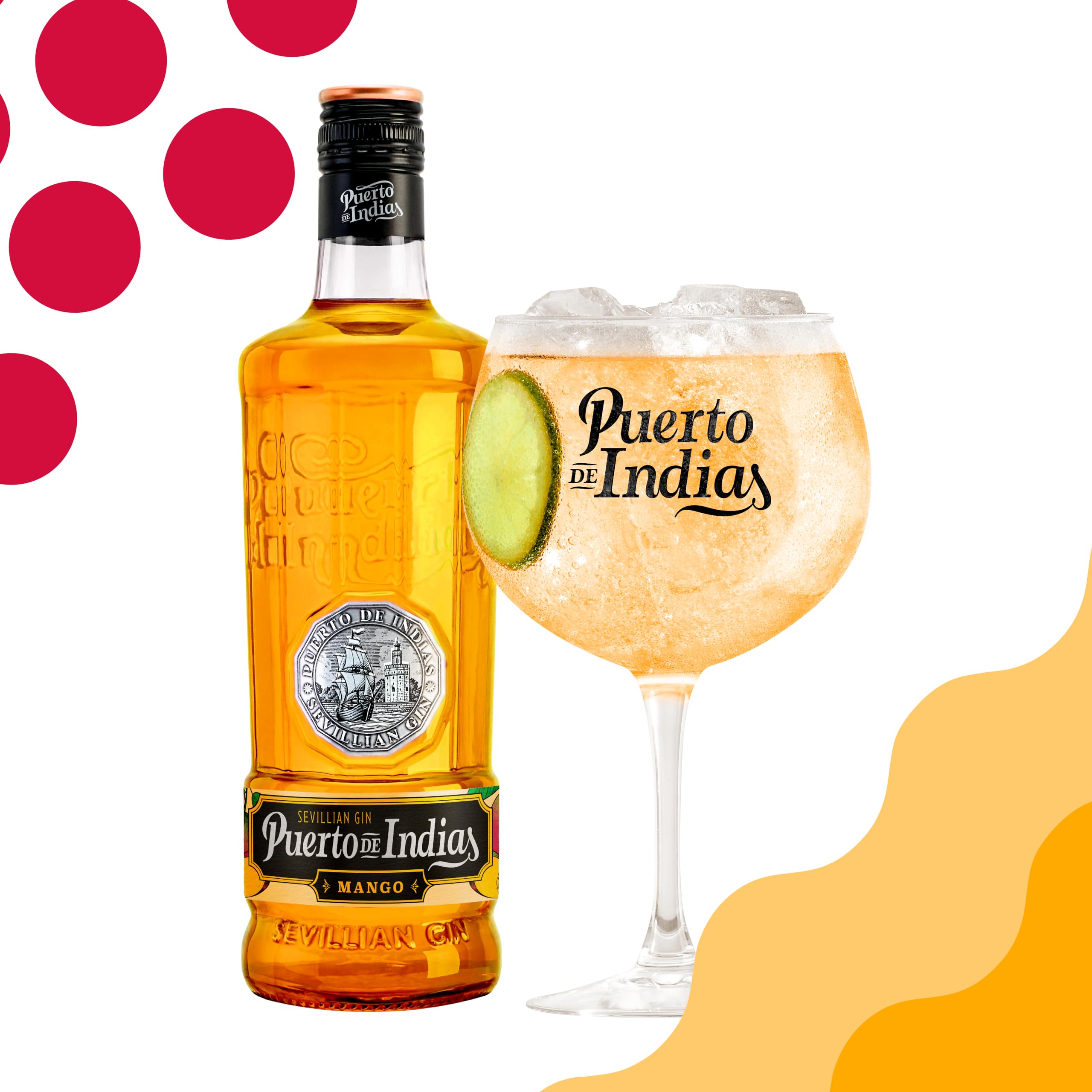 Puerto de Indias – Ginebra de Mango Premium – Mango Premium Gin – 70 cl – 37.5º