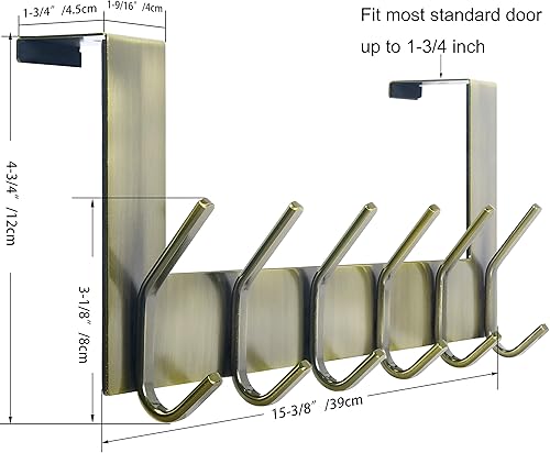 Miniatura 26 de WEBI - Perchero de 6 ganchos para abrigos, para colgar sobre la puerta, ideal para colgar toallas, ropa y abrigos en la puerta del baño Blanco