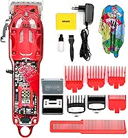 Máquina de cortar cabelo elétrica profissional, máquina de barbear 6500 rpm com marca transparente 100v/240v NG 320