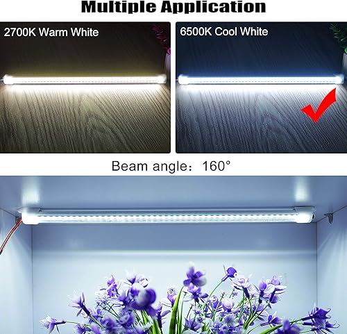 Miniatura 4 de Barra de luz LED interior de 12 V para automóvil, 48 luces LED con interruptor e imanes, luz blanca de 6500 K para automóvil, furgoneta, RV,