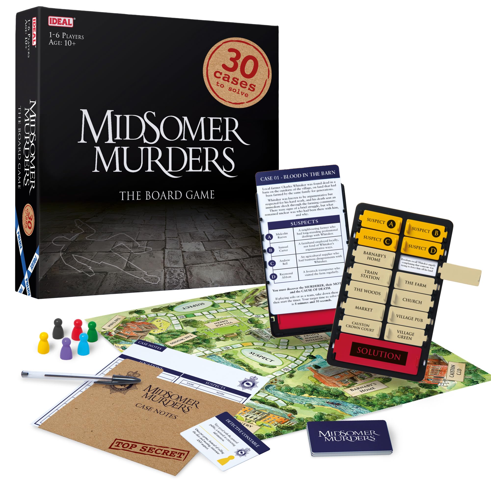 IDEAL | Midsomer Murders - The Board Game | Detective and Crime Investigation | Reveal Clues, Interview Suspects and Solve the Crimes! | 30 Crimes to Solve | Ages 10+