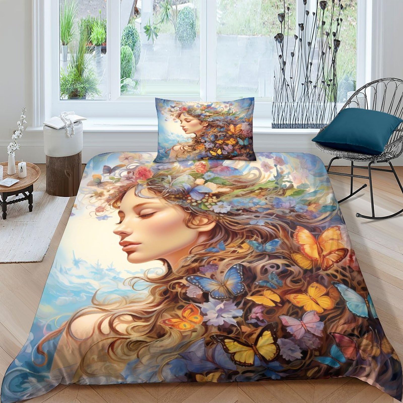 Housse de couette papillon 3D parure de lit art fantastique microfibre de qualité supérieure
