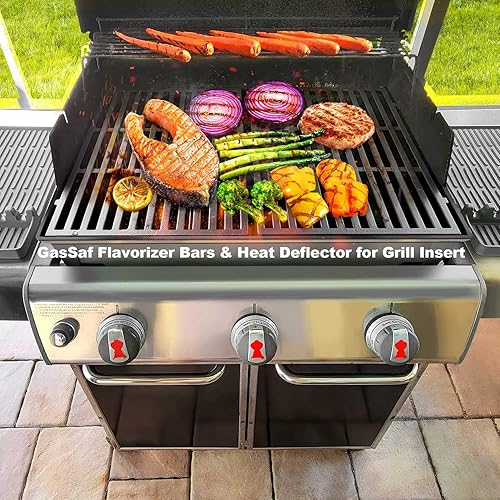 Miniatura 6 de GasSaf Barras aromatizantes para parrilla de 17.5 pulgadas para piezas de repuesto Weber Genesis 300, barras de sabor de acero inoxidable 304 7620