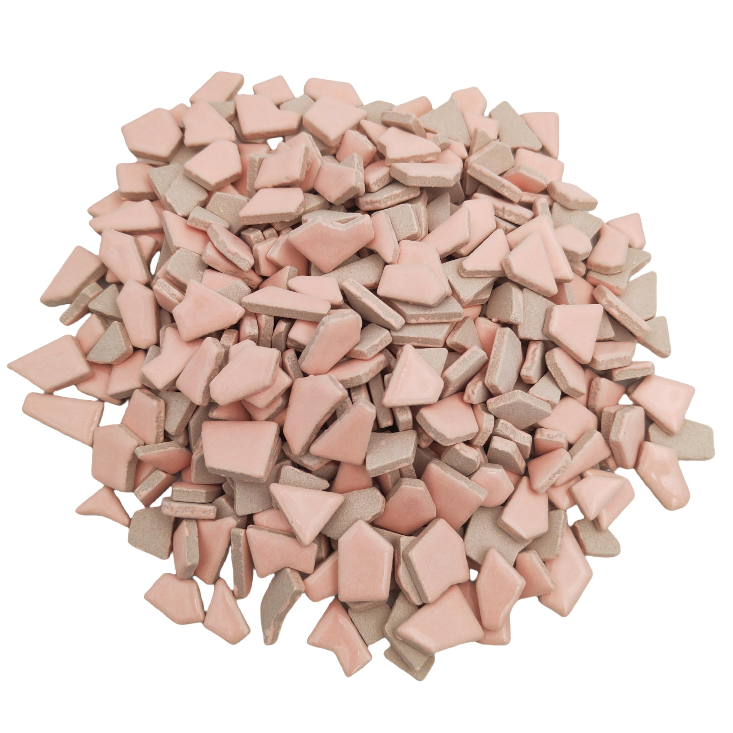 Nieregularne ceramiczne płytki mozaikowe, 500 g, 0,5 x 2 cm, małe elementy mozaiki, kamienie do samodzielnego wykonania mozaiki, rękodzieła, hobby, sztuki, dekoracji ścian domu (różowe)