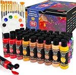 36 color Acrylic Paints Set, Brushes Palette Art Supplies Gifts for Kids & Adults, Fantastic Vibrant Pigment Art sets for Beginners and Professional Artists | 12 Brushes, 1 Palette, Acrylic Paints Art Supplies Gifts Crafts for Beginners Adult Artists