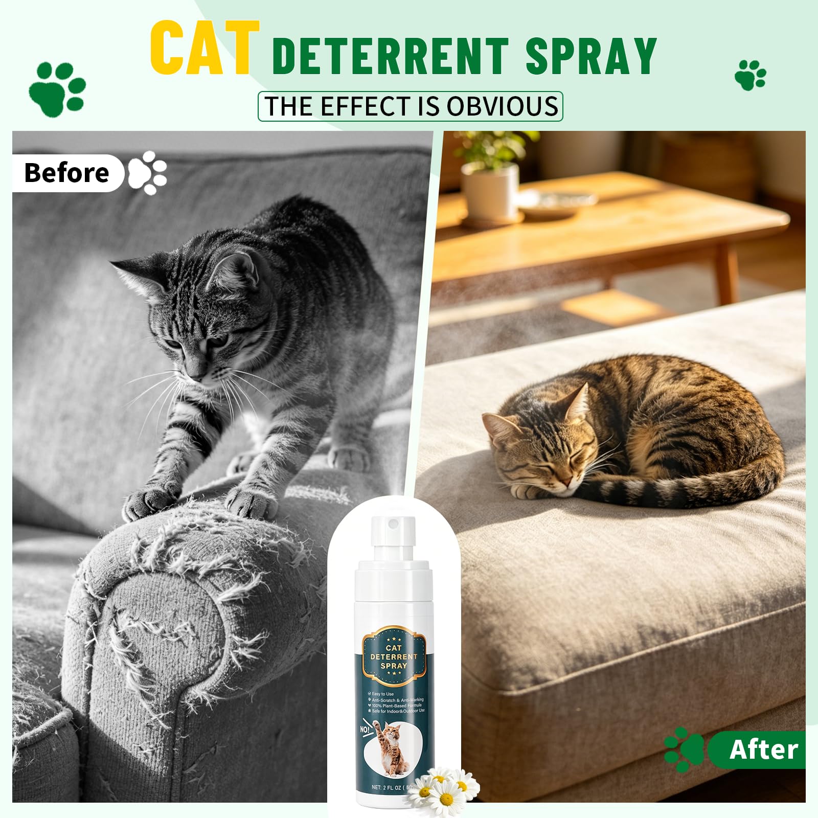 Cat Deterrent & Repellent Spray Anti-Scratch Training Aid, 4OZ 2 Pack