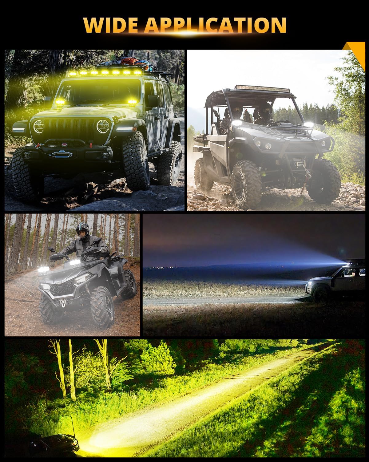 Auxbeam V-MAX Series LED 4Inch Light Pod with 270° Side Shooter + 4Inch Light Covers