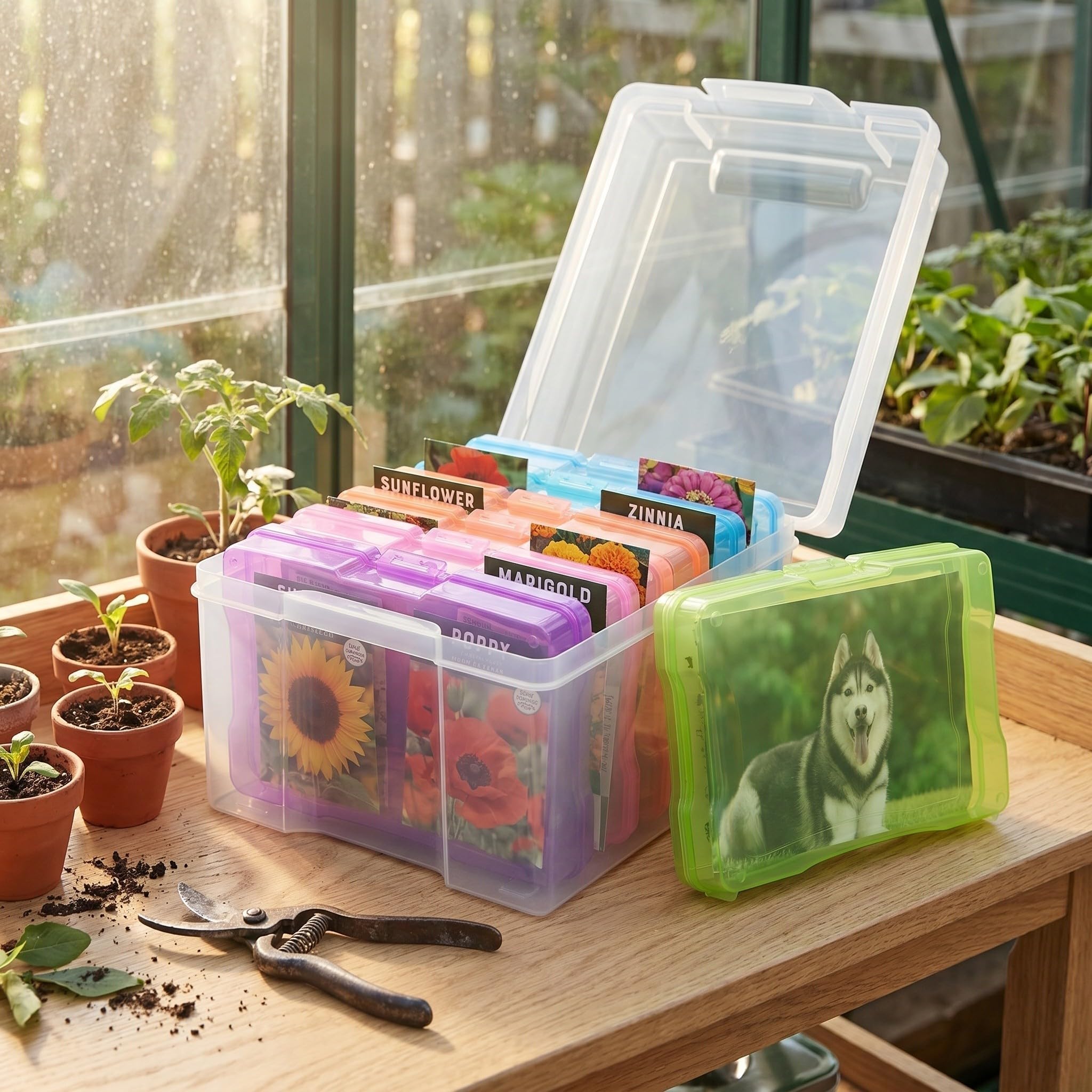 GALPADA 2 Sätze Fotoaufbewahrungsbox aus Kunststoff mit Kleinen Boxen
