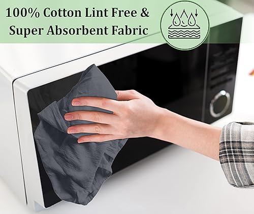 Miniatura 3 de RUVANTI Harina Sack - Paquete de 50 toallas de 28 x 28 pulgadas, toallas de cocina hechas 100% algodón hilado en anillo, lavables a máquina, paños