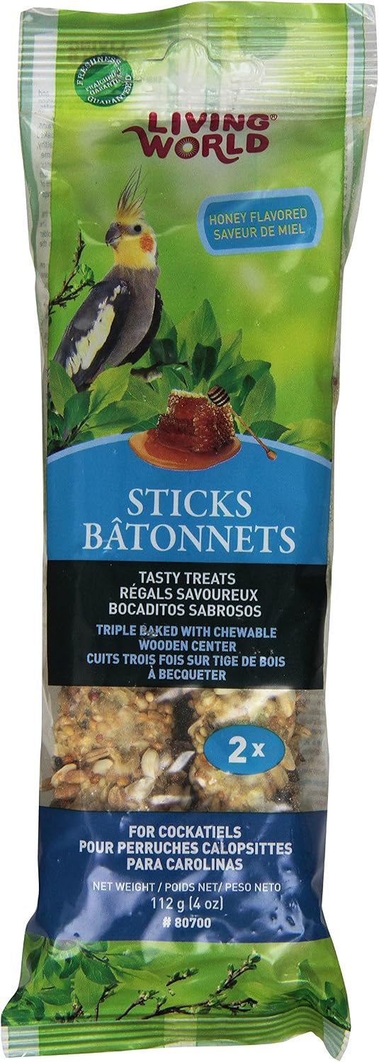 Living World Cockatiel Honey Treat Sticks, 4-Ounce