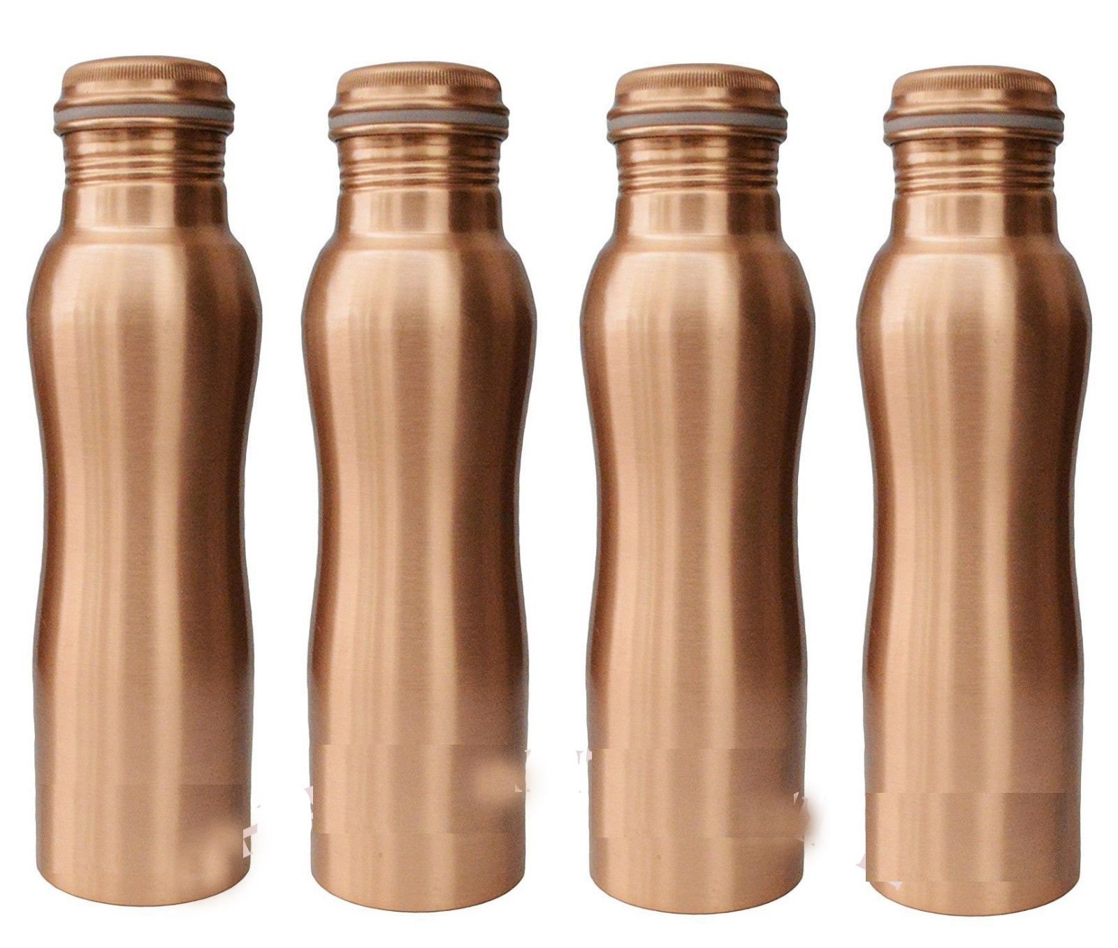 Attraction place 4 PC Set 900 ML Pure Copper Health Benefit Bottle Water Storage Drinkware Flask