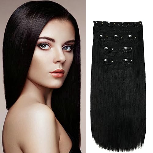 LECIPO Extensiones de cabello con clip de 12 pulgadas 14 pulgadas 16 pulgadas longitud múltiple juego de 4 piezas extensiones de cabello humano real