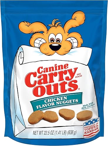 Canine Carry Outs Bocadillos para perros con sabor a pollo, 22.5 onzas (paquete de 4)