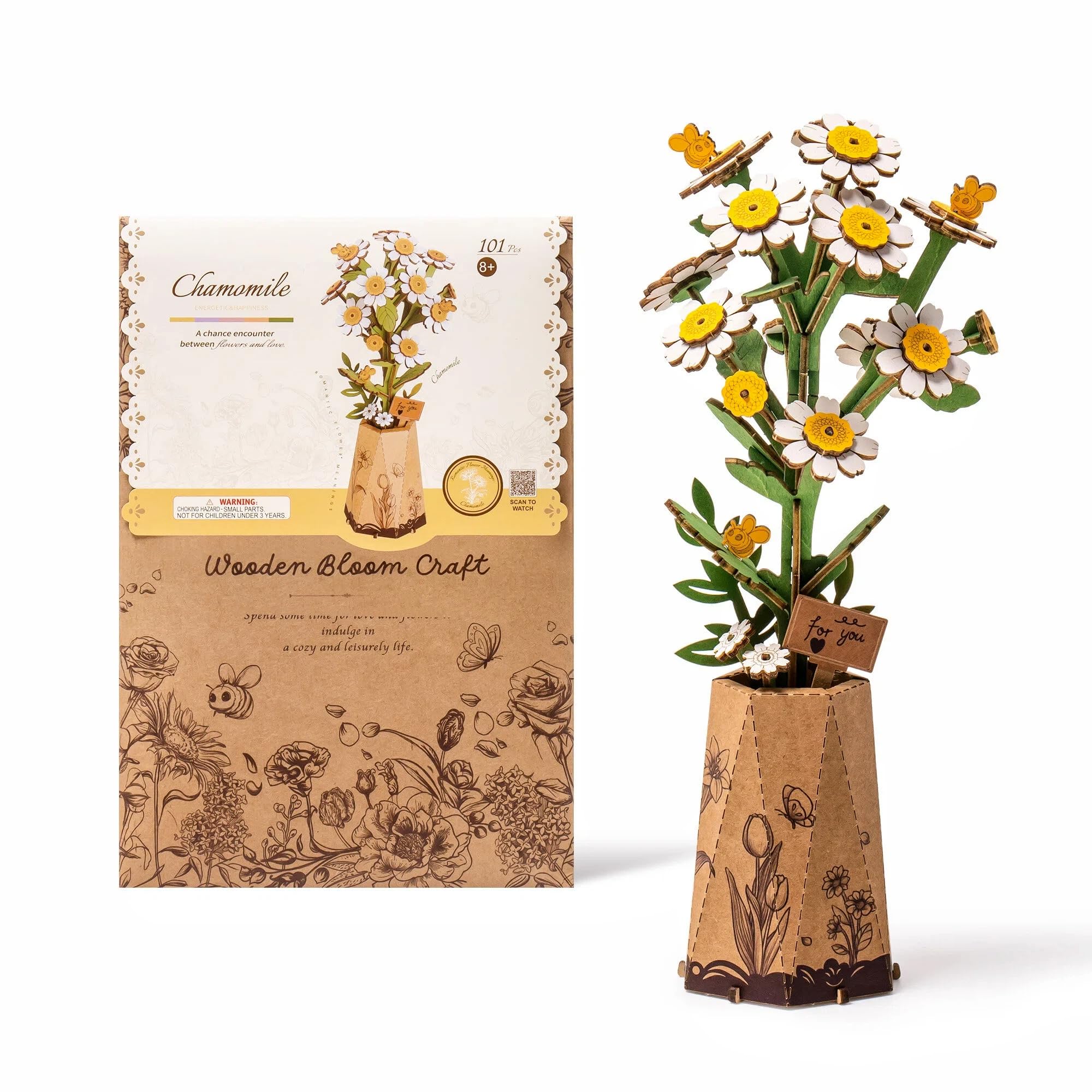 flowermemoryページ Amazon.com: ROBOTIME 3D Wooden Flower Puzzle, Chamomile DIY Craft