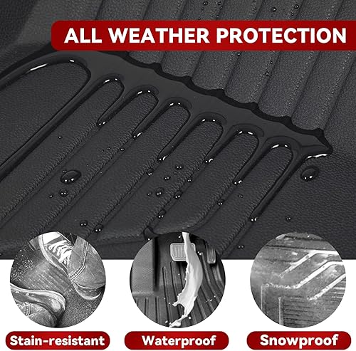 Miniatura 5 de BHASD Tesla Model Y - Tapetes de 5 plazas 2021 2022 3D 4 juegos de forros modelo Y con tapetes de piso para maletero