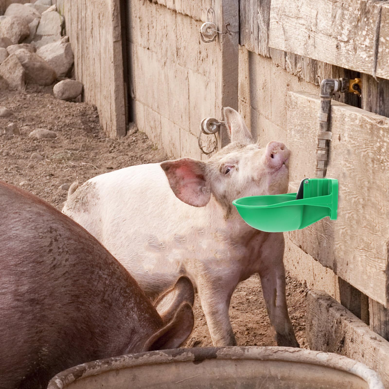 FOMIYES Abbeveratoio per Bestiame Automatico in Ghisa Ciotola Grande, Valvola in Rame, per Mucche e Cavalli in Pascolo e Allevamento