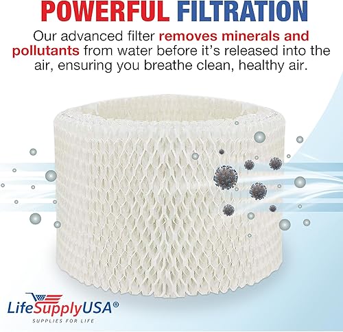 Miniatura 3 de LifeSupplyUSA Mecha de repuesto para filtro humidificador compatible con Honeywell HCM350, HCM645, Sunbeam 1173, Relion WA-8D, Kaz 3020, Vicks V3100