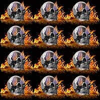 Vista 8 de Shimeyao 12 Pcs Fireproof Fire Pit Skull Halloween Imitated Human Skull for Indoor Outdoor Fireplaces Refractory Metal Fire Pits Halloween Decor