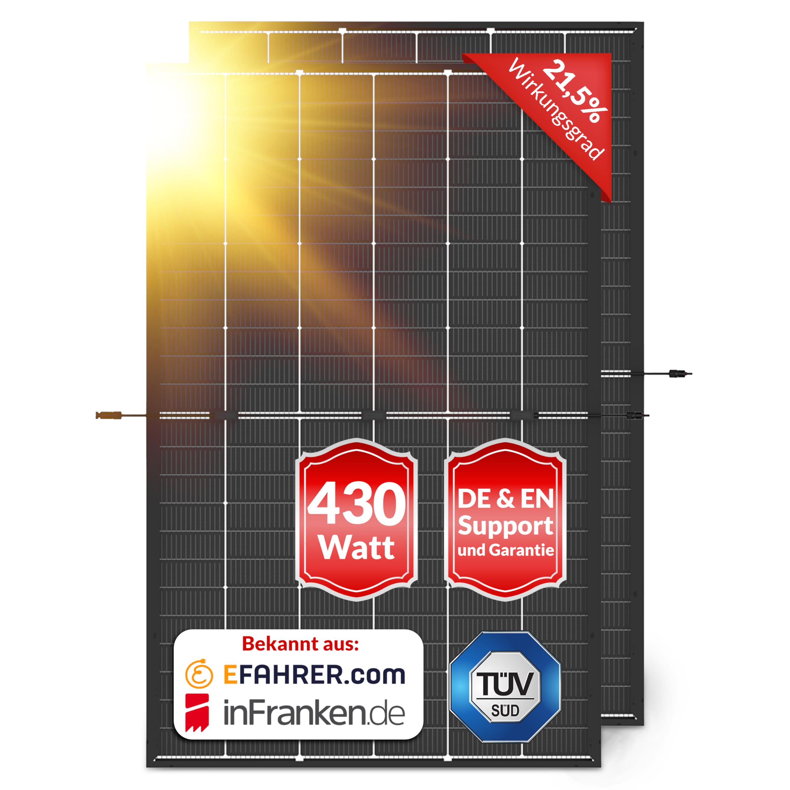 Panneau solaire Trina Vertex S 430W avec cadre noir pour installation sur toit résidentiel