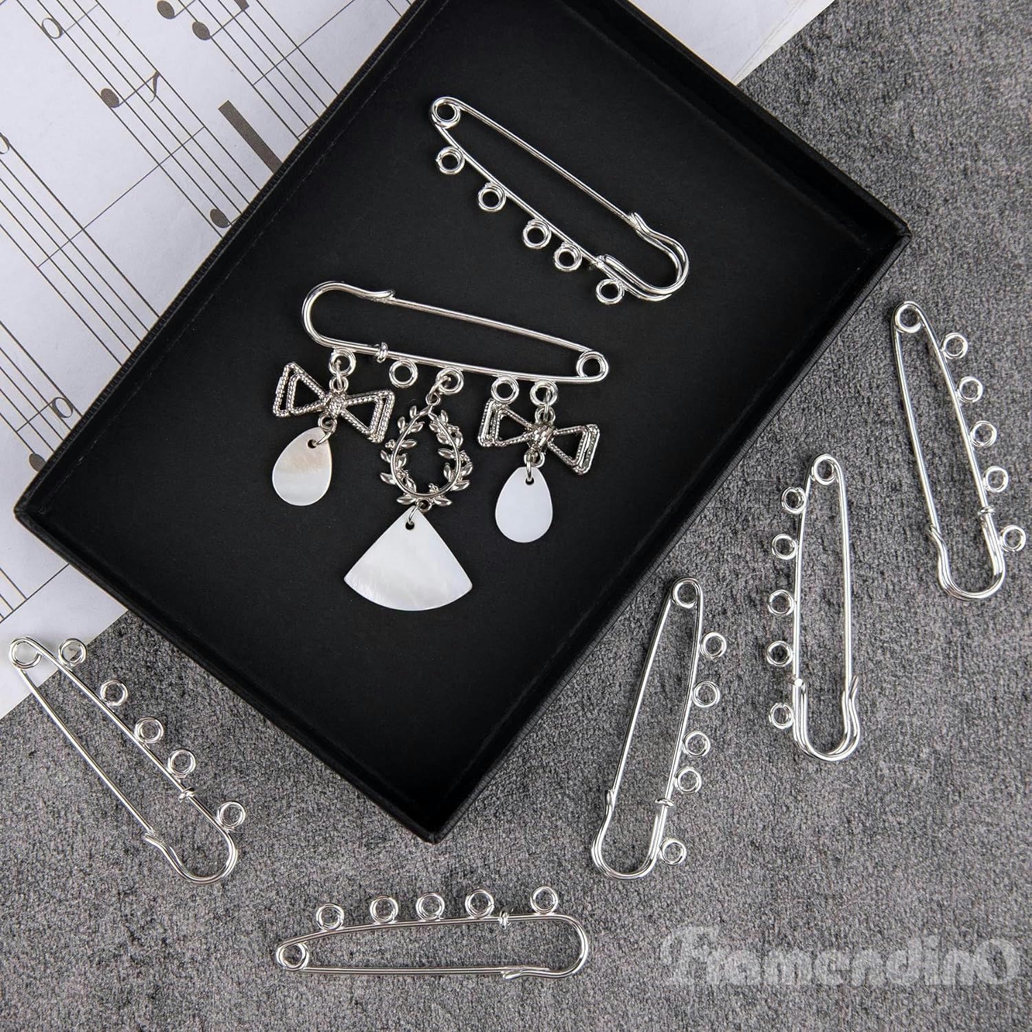 20 alfileres Grandes de Metal 90 mm con 5 Agujeros y presillas for Hacer broches