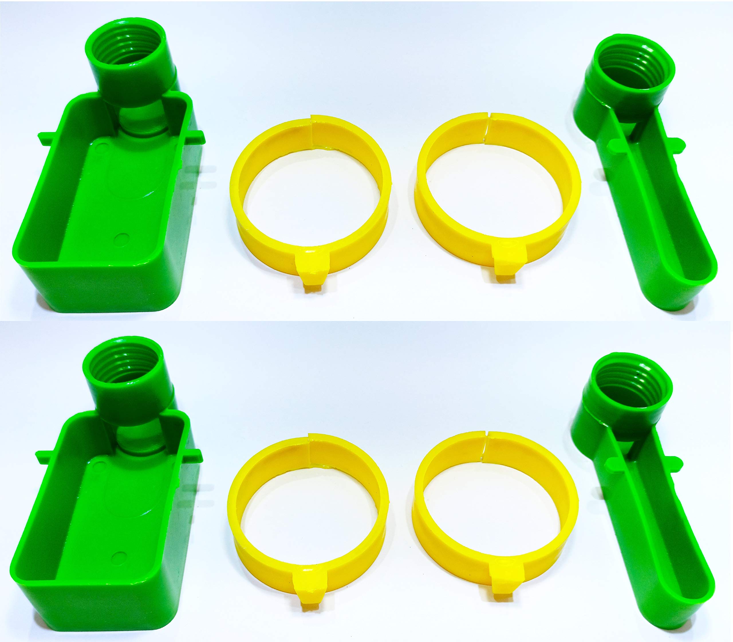 Plastic Bird Cage Feeder And Drinker Cups Green For Any Bottle Use With Free Bottle Holder Rings (Pack Of 2),?11 cm,H_10 cm,W_7 cm (B082RZ9Z4V) Amazon Price History, Amazon Price Tracker