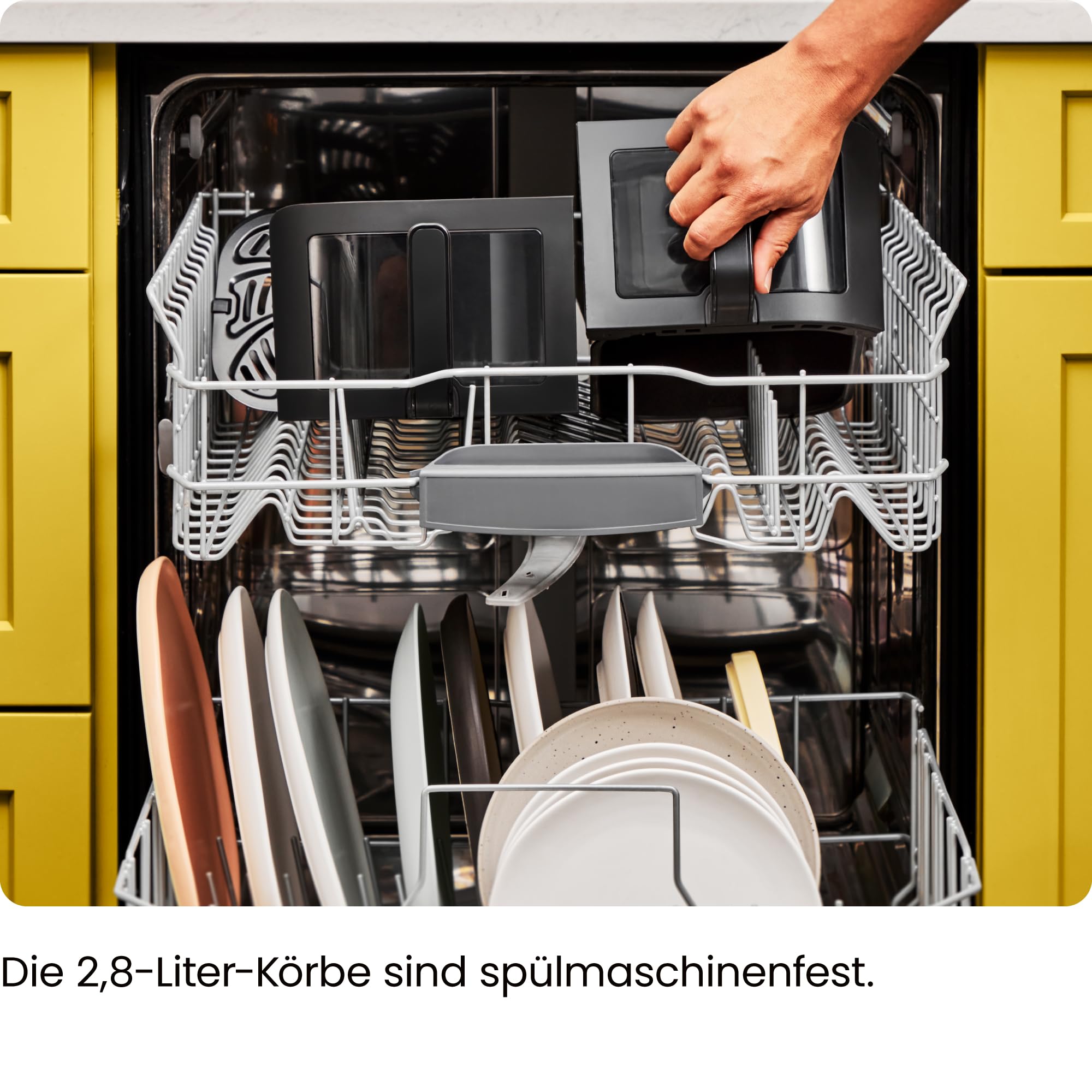 Chefman 5,6L Doppelkorb-Heißluftfritteuse 2100W, Sync-Finish, Hi-Fry