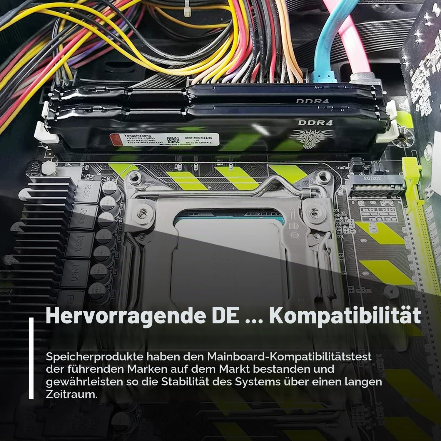 Yongxinsheng DDR4 3200MHz 32GB Kit (16GBx2) Desktop RAM PC4-25600 UDIMM Non-ECC Unbuffered 1.35V 288-Pin CL16 PC Computer Memory Upgrade Module Arbeitsspeicher Support XMP 2.0 Auto Overclocking