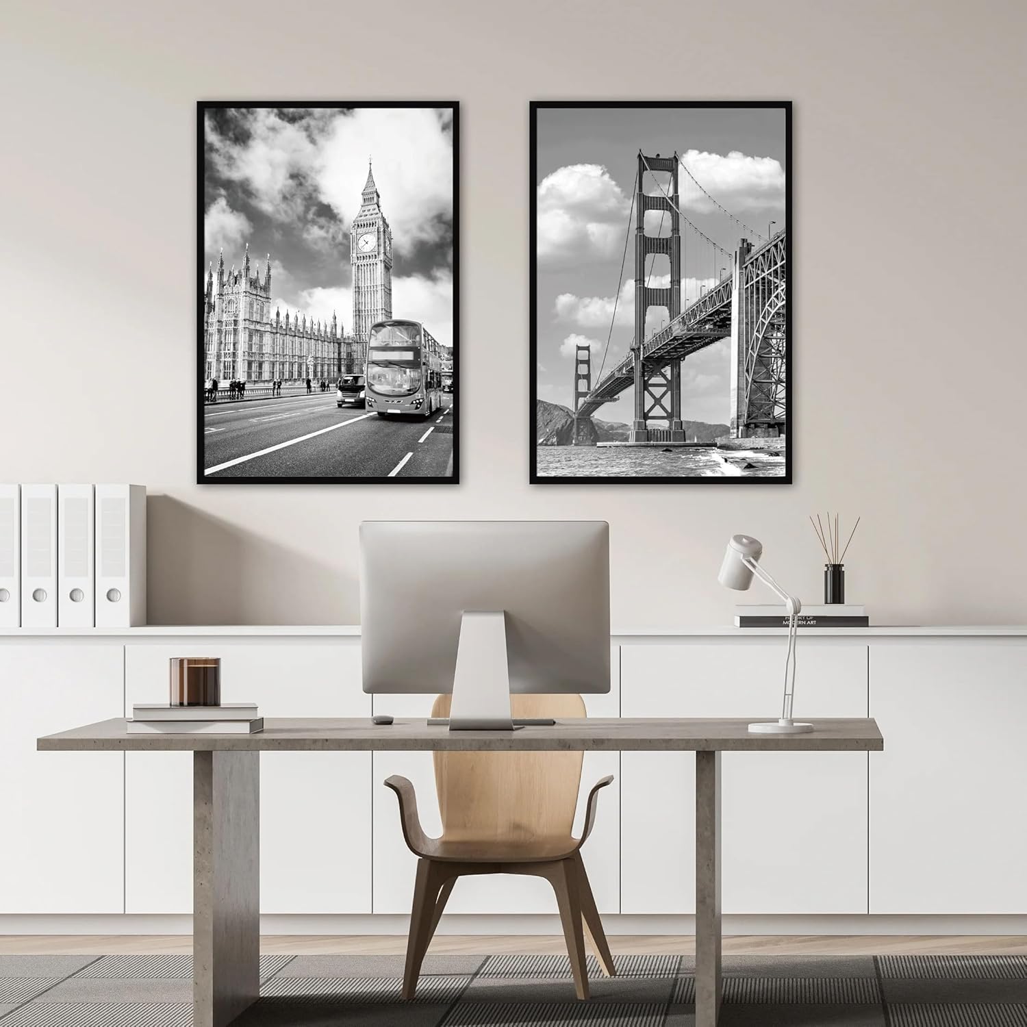 24x36 Inch Black Picture Frame - Flat Edge Wall-Mounted Photo Frame for Wall Decor, Fits 24 x 36 Inch Posters & Art Prints