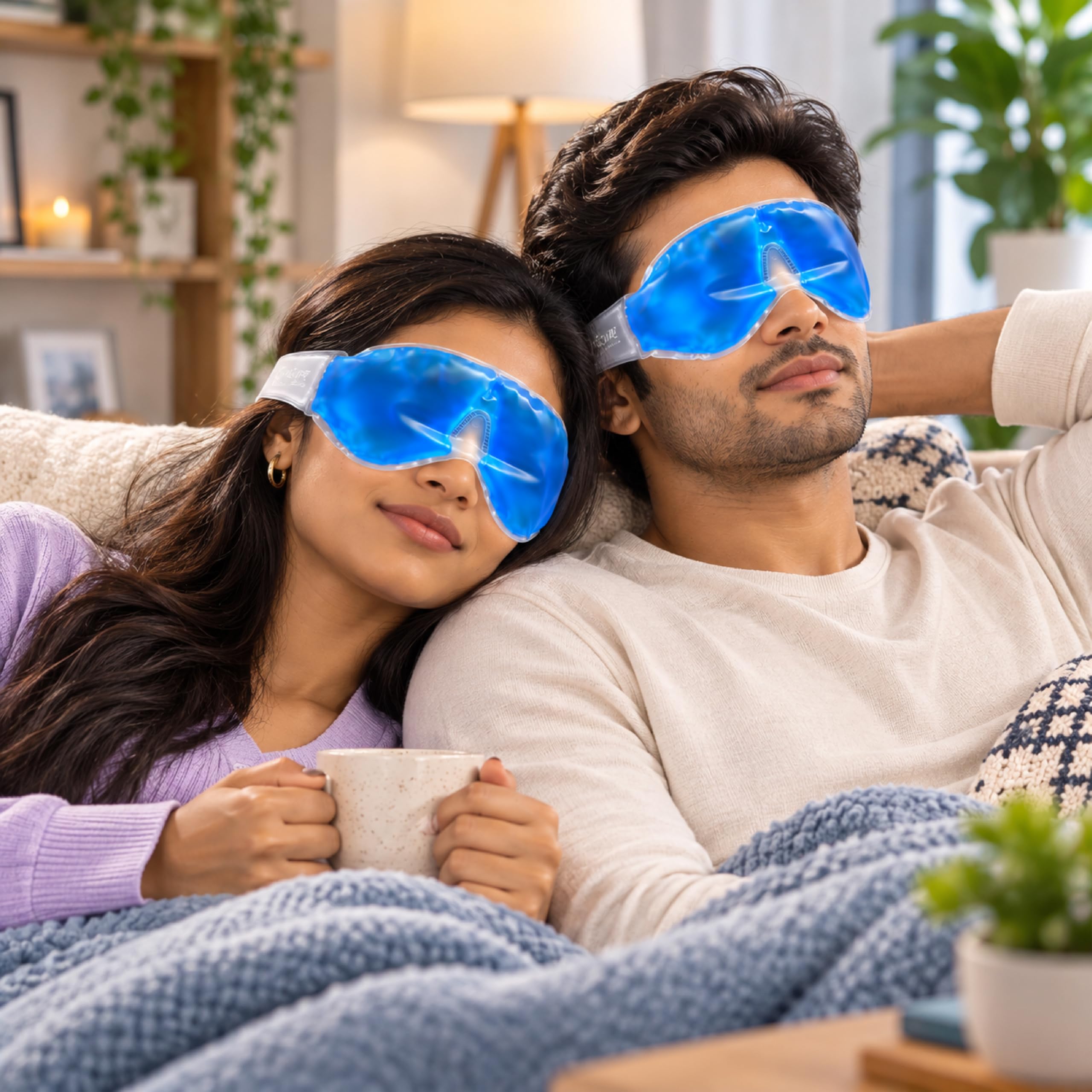 Eye Gel Mask for Sleeping Pack of 1 | Cooling Therapy Reusable Cold Eye Mask with Adjustable Strap | Comfortable Gel Eye Pack for Daily Use | For Dark Circles & Puffy Eyes | Men & Women - Blue — Amazon image 5
