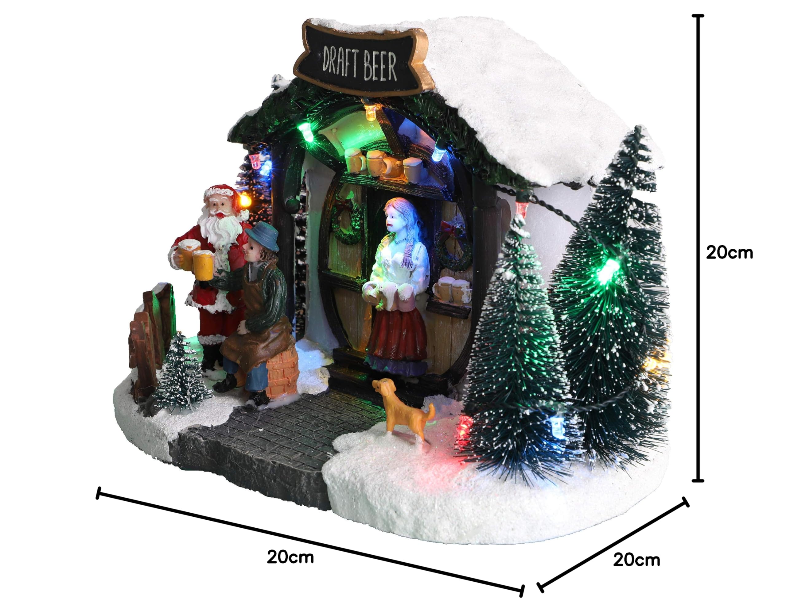 Christmas Concepts® LED leuchtet im Weihnachtsdorf - 8 "/ 20cm (Fassbierladen)