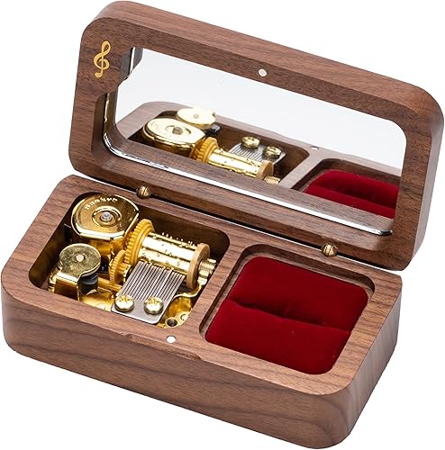 Somewhere Over The Rainbow - Caja de música con texto en inglés "Somewhere Over The Rainbow", regalos de mago, vintage, de madera maciza, caja de