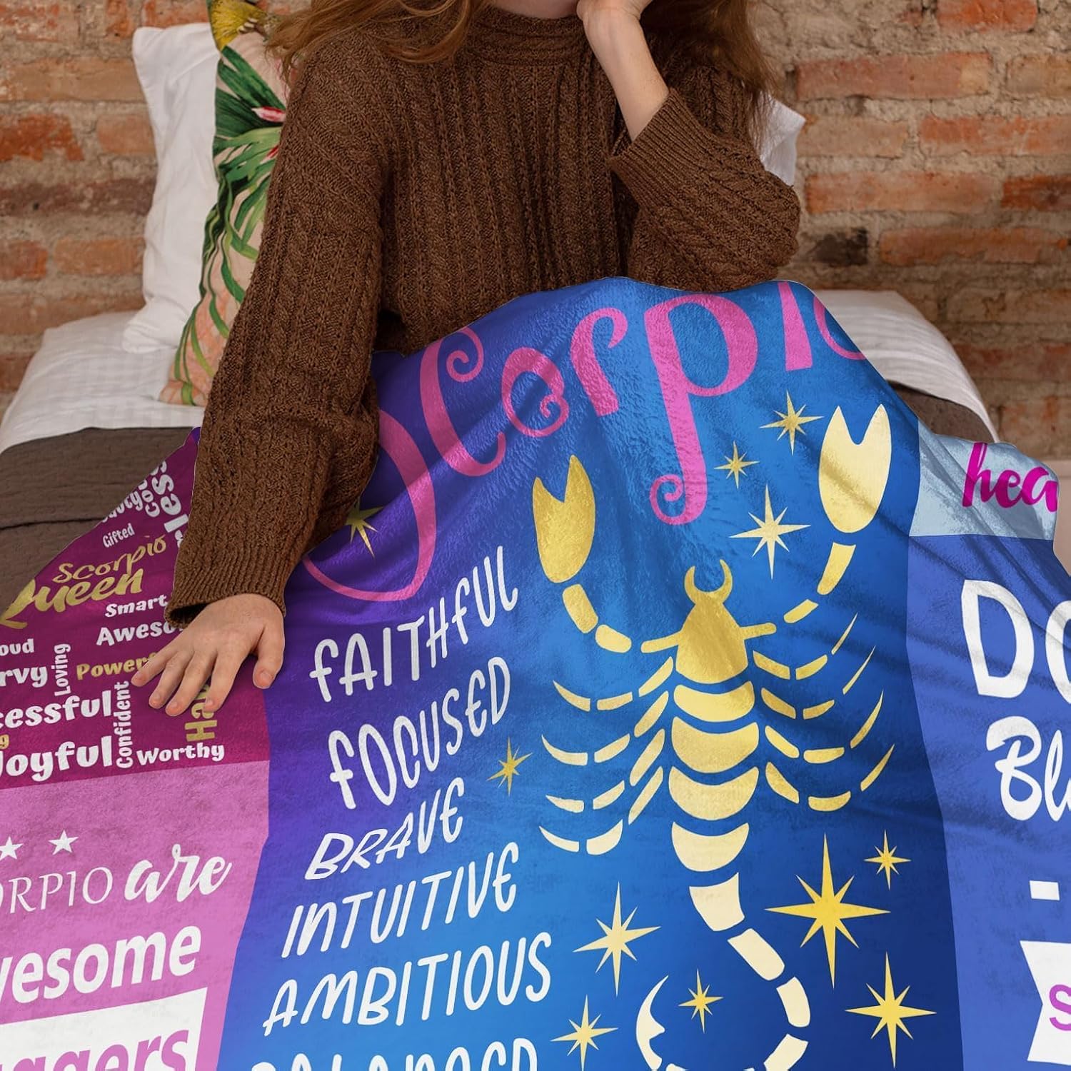 Scorpio Gifts for Women – Zodiac Throw Blanket 50"x60" – Soft Astrology Fleece Blanket for Scorpio Girls, Teens & Moms – Cozy Birthday Idea
