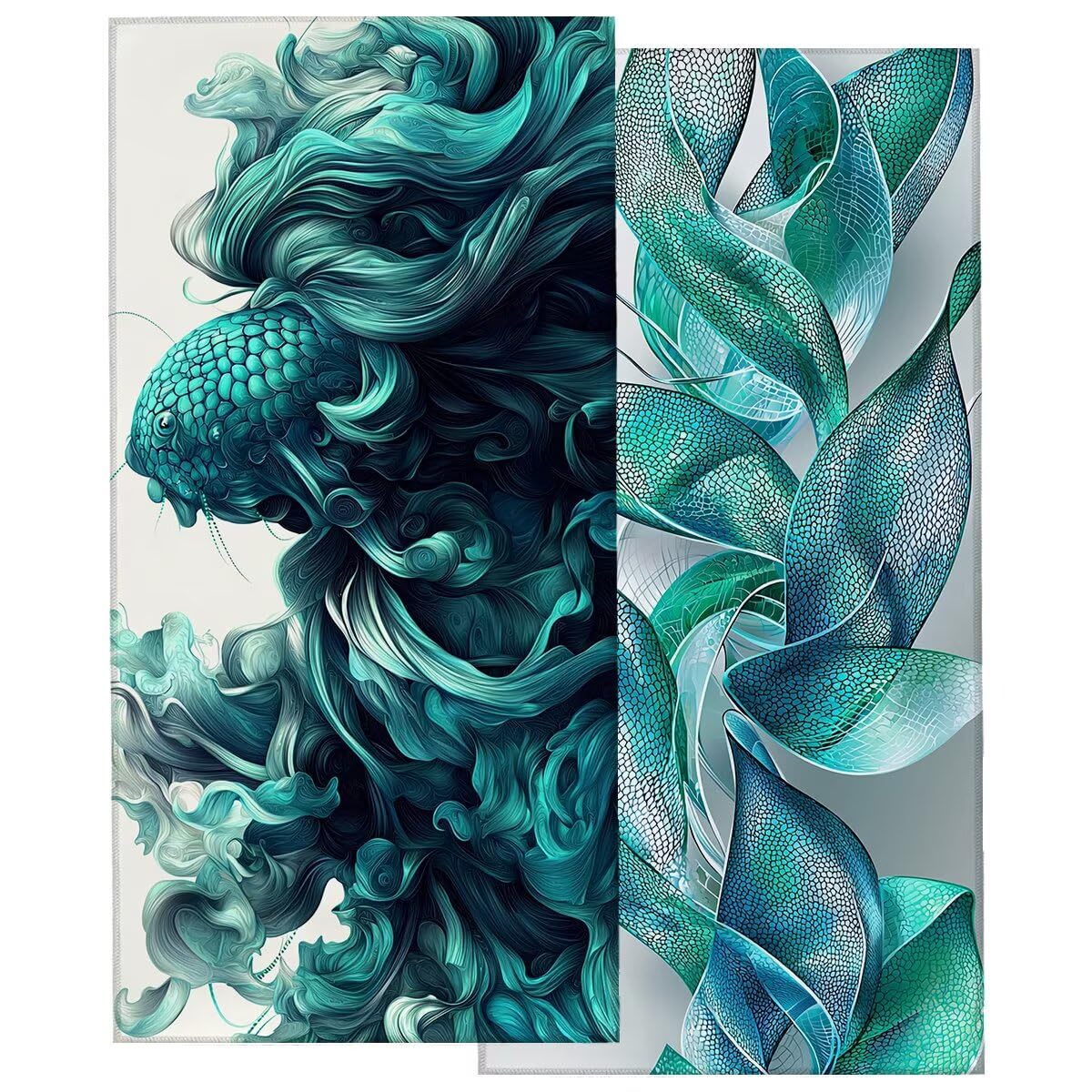 Telo Mare Microfibra, Telo Mare Grande 90x200cm 2 Pezzi, Asciugamano Palestra Donna Asciugatura Rapida, Antisabbia Asciugamano Microfibra, Leggero Asciugamani Palestra per Regalo (Astratto) -4190