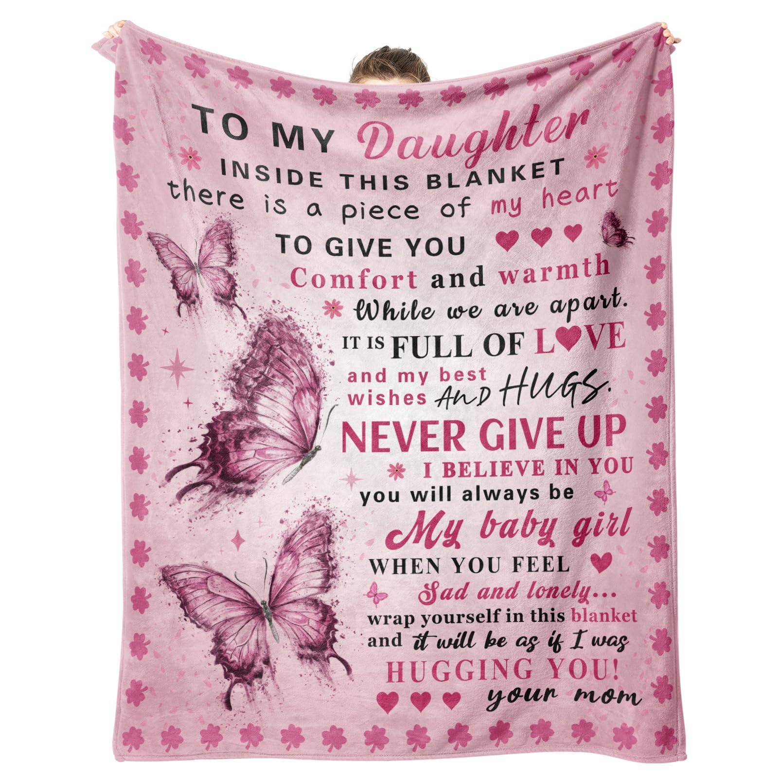 Daughter Gifts from Mom, Daughter Birthday Gifts, Birthday Gift for Daughters, Soft Daughters Blanket 60" x 50"