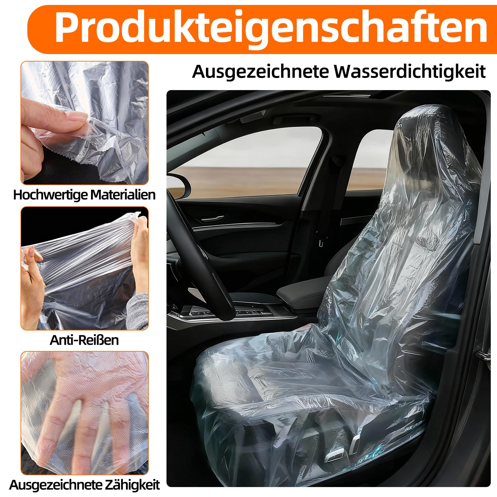 100 coprisedili monouso per auto, aerei, ristoranti