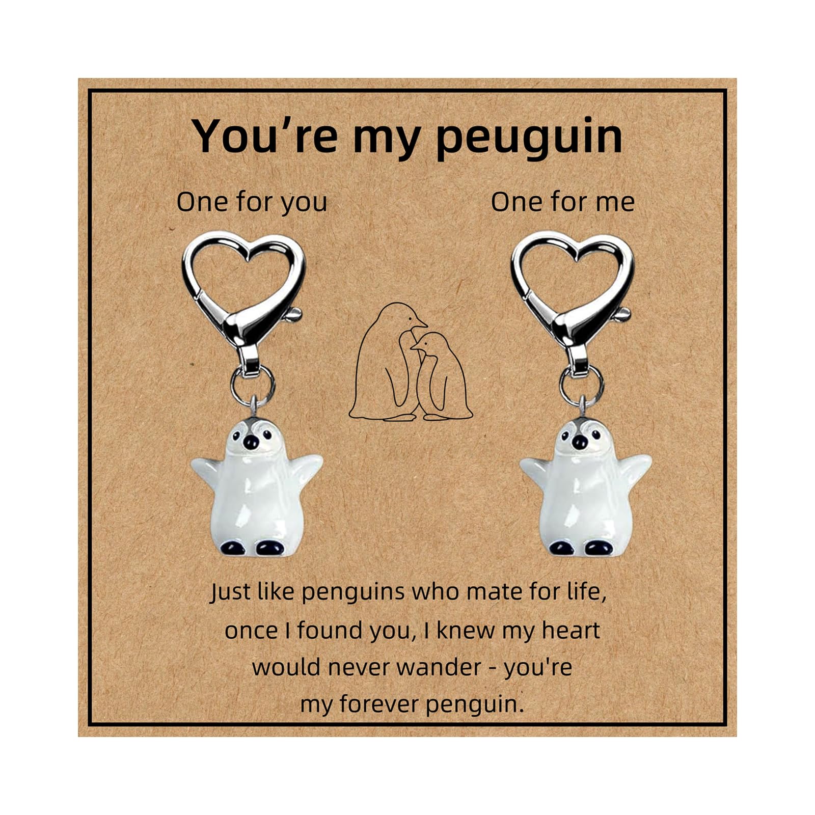 AIKOBAA You Are My Penguin Keychain Set, Matching Couple Penguin Keychains for Him Her, Cute Couple Keyring for Valentine's Day Anniversary Wedding, Llaveros Para Parejas