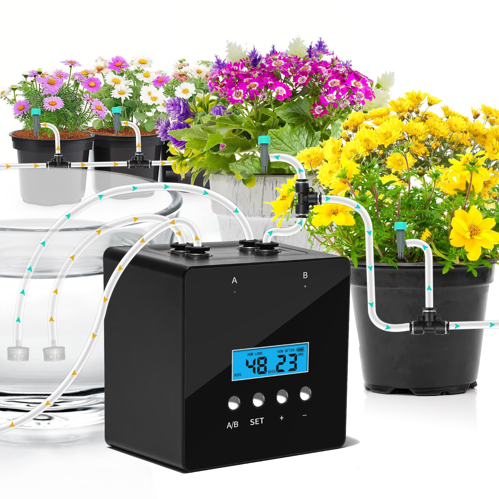 Plant Watering Devices - Dual Pump Automatic System for 20 Pots, 30-Day Smart Timer with…
