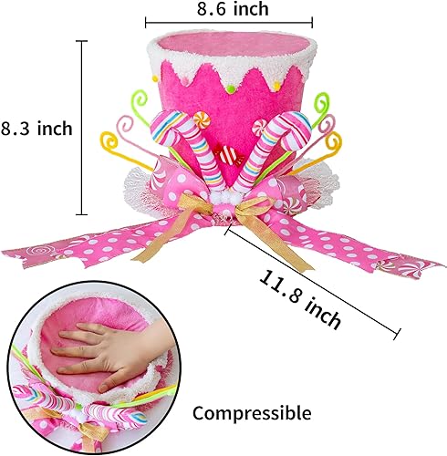 Miniatura 2 de Sombrero para decoración del árbol de Navidad, patas de elfo, decoración de árbol de Navidad con lazo, adornos de árbol de Navidad para decoración