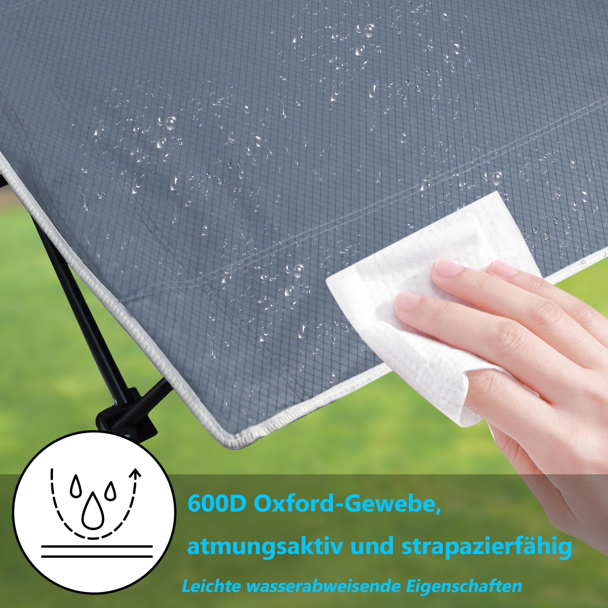XMTECH Feldbett Klappbar Campingbett Gästebett für Erwachsene 250kg, 190 x 62 x 38cm Faltbar Camping Reisen Bett mit Transporttasche, Feldbetten für Camping Outdoor Reisen Büro Indoor
