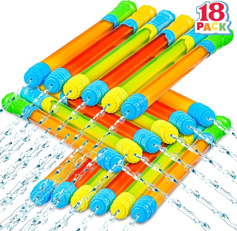 JOYIN Paquete de 18 pistolas de agua de 16.5 pulgadas, pistolas de chorro Blaster, pistolas de agua a granel, pileta al aire libre de verano, patio trasero, juego de agua de playa, juegos de lucha, juguetes de pileta