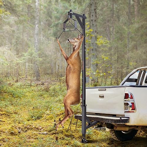 Miniatura 8 de VEVOR Polipasto de ciervo montado en enganche, capacidad de carga de 500 libras, polipasto de juego de enganche, polipasto de ciervo para camión con