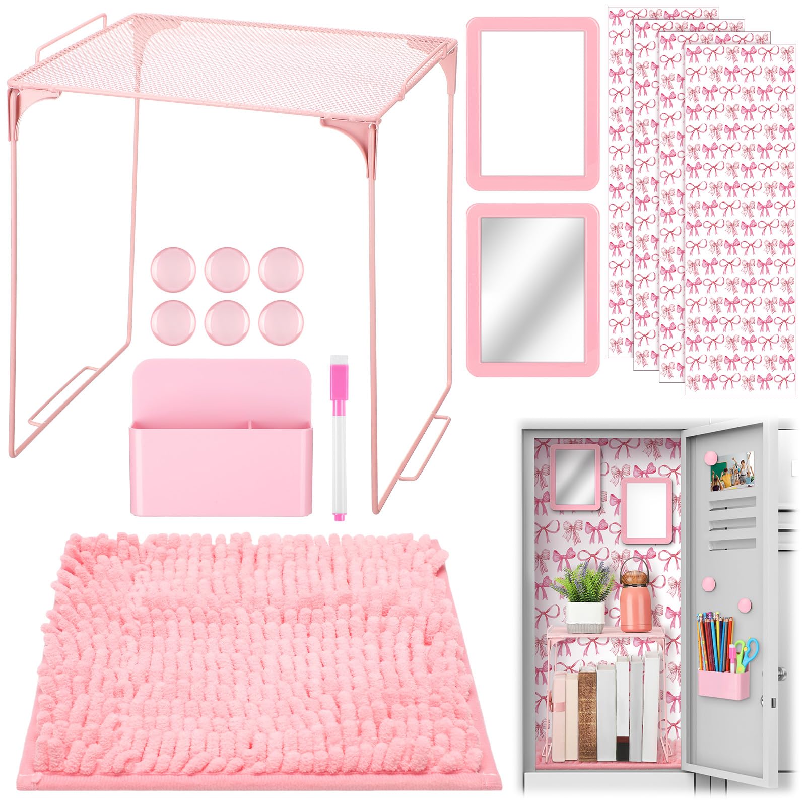 Magnetic Locker Rug Snapklik.com : Pinkunn 16 Pcs Locker Accessories Kit Locker Organizer ...