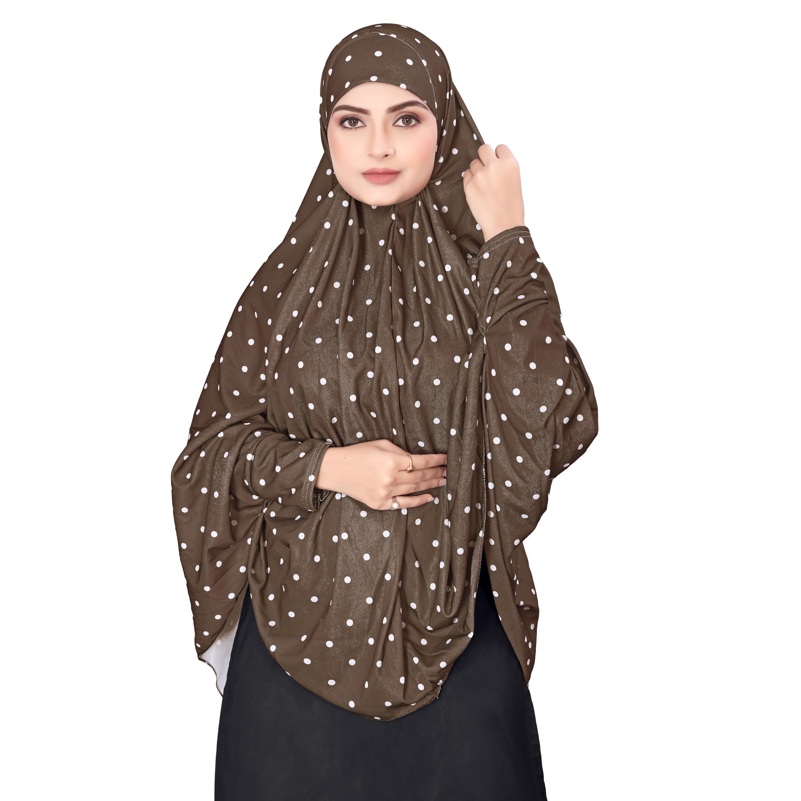 Namaz Hijab Khimar, Namaz Chadri for Women, Solid Islamic Solid Hijab with Sleeves, Women's Stylish Plain Hijab-image-0