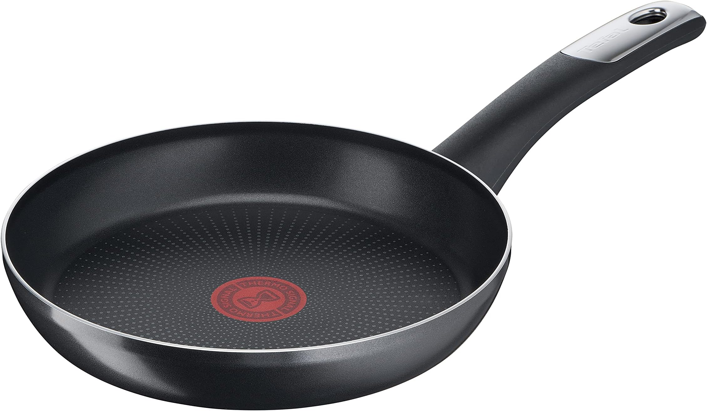 Tefal C38804 Frying Pan 24 cm, Non-Stick Coating with Titanium Particles, Thermal Signal at Ideal Frying Temperature, Dishwasher Safe, Not Suitable for Induction Cookers