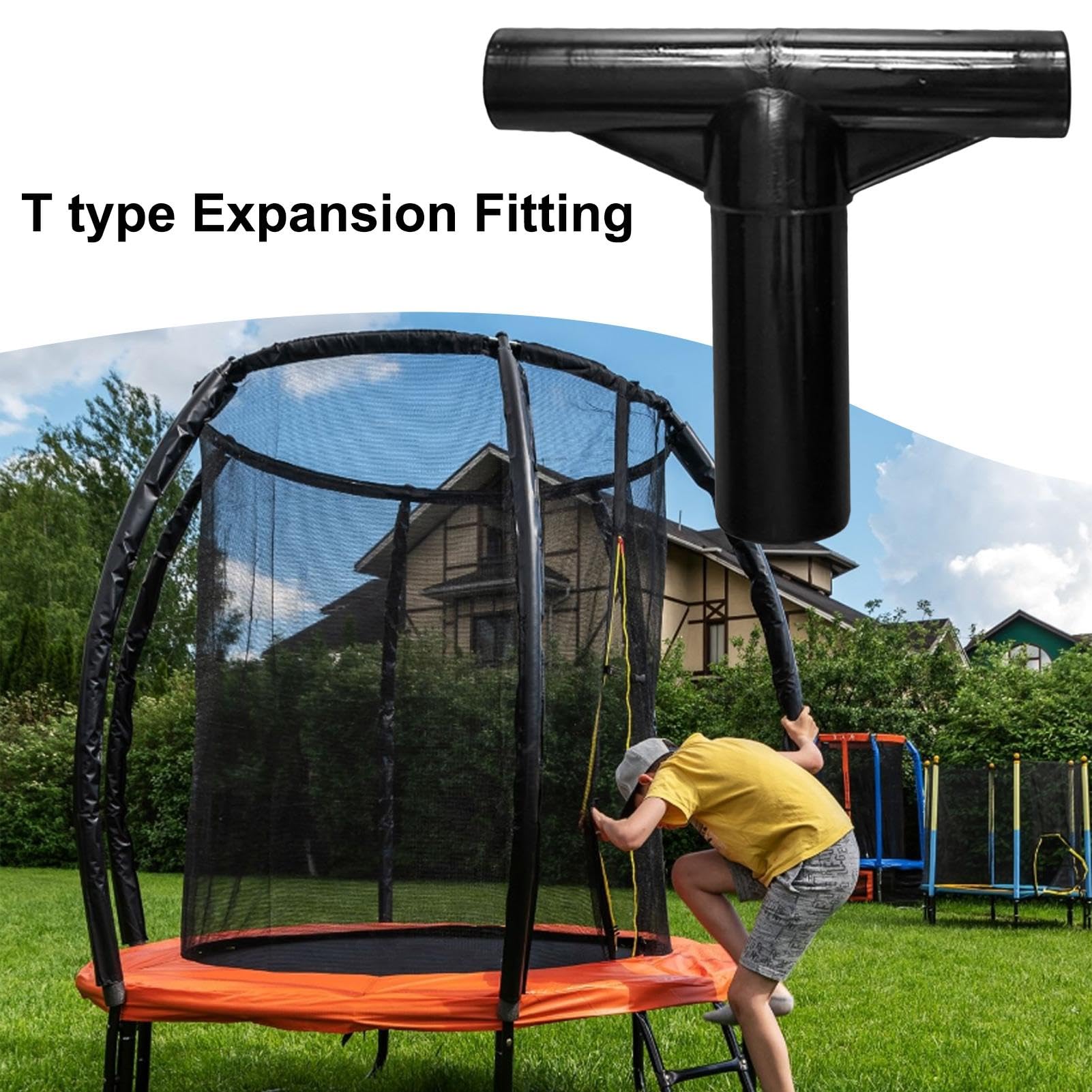 Pièces de joint en T pour trampoline – Tube de protection à connexion rapide | Capuchons d'extension pour poteaux de trampoline | Capuchons de tube de protection avec retenue fixe pour remplacement Pièces de joint en T pour trampoline – Tube de protection à connexion rapide | Capuchons d'extension pour poteaux de trampoline | Capuchons de tube de protection avec retenue fixe pour remplacement