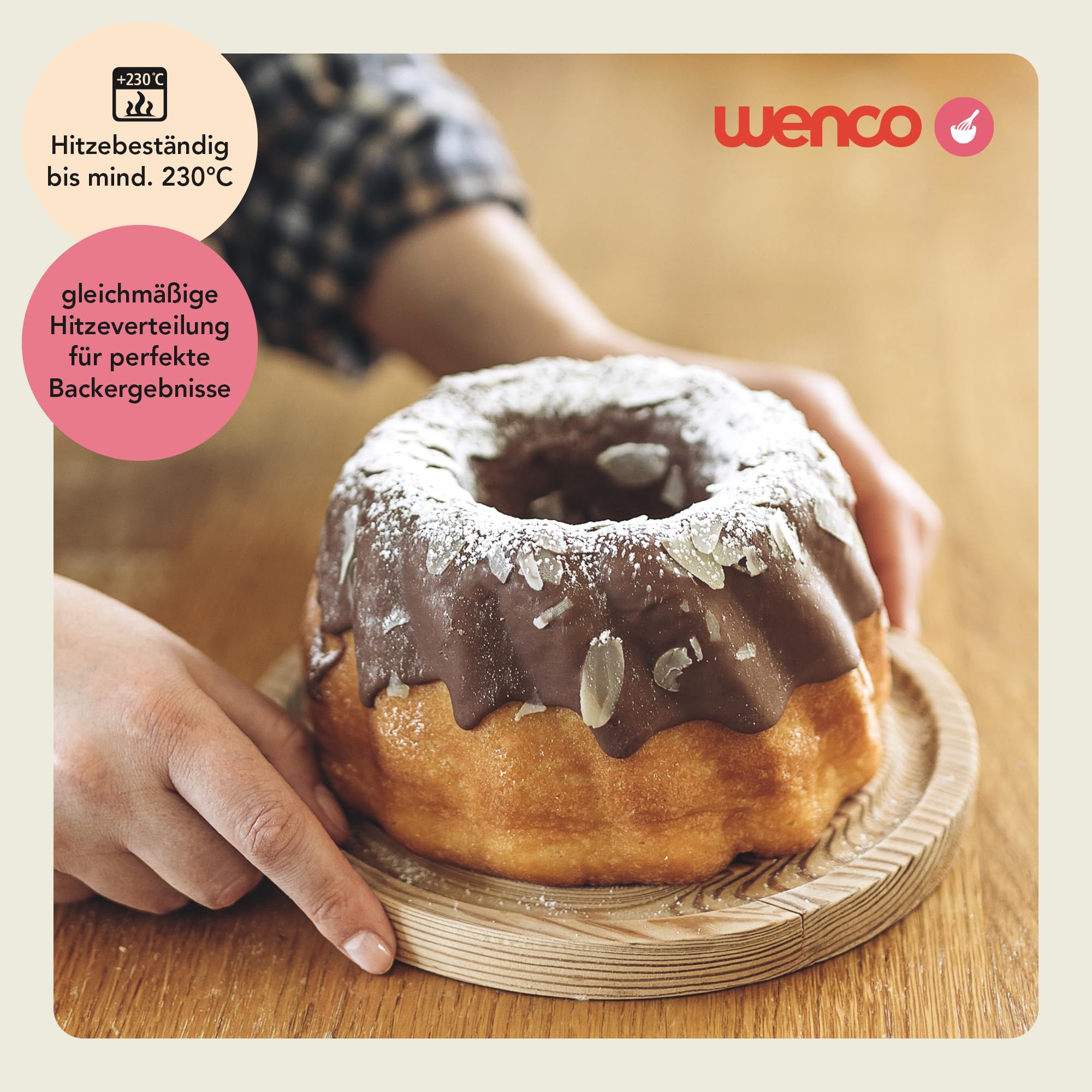 wenco Mini forma do babeczek, średnica 18 cm, idealna do małych ciast, wysokiej jakości powłoka nieprzywierająca, wykonana z wytrzymałej stali, równomierne rozprowadzanie ciepła, w stylowej miętowej