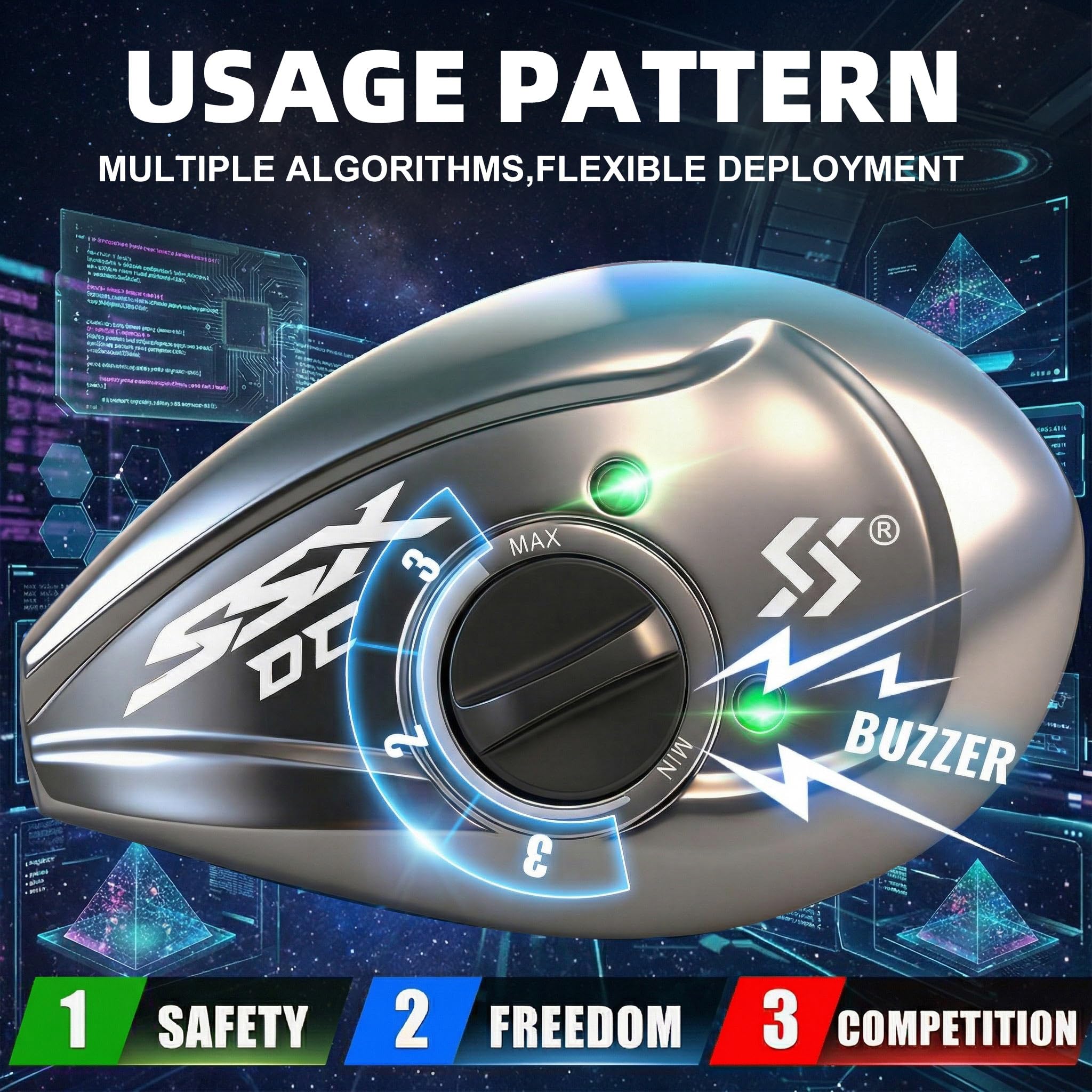 Sougayilang SSX-DC - Mulinello da baitcasting, sistema frenante digitale con controllo microcomputer, corpo in alluminio compatto, rapporto di trasmissione 7,2:1, resistenza massima 10 kg, per pesca